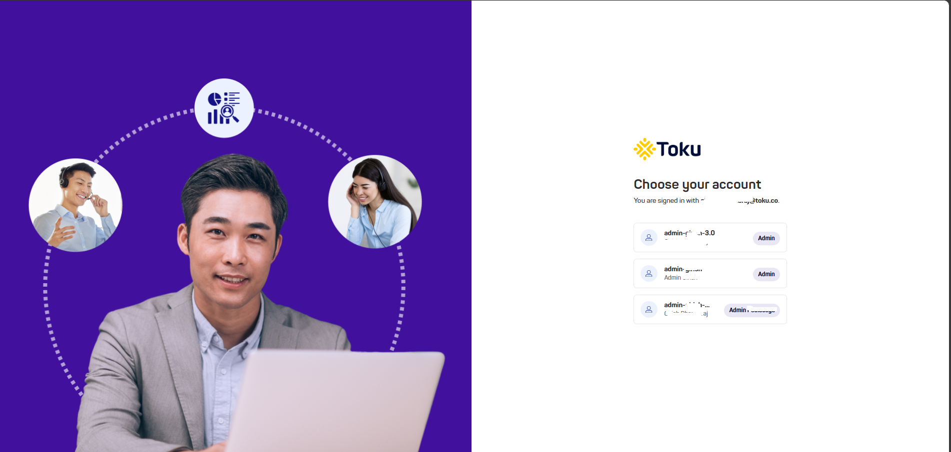 Login Page – Toku